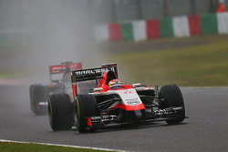 Jules Bianchi, Marussia F1 Team MR03 leads Adrian Sutil, Sauber C33