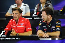(L to R): Graeme Lowdon, Marussia F1 Team Chief Executive Officer and Christian Horner, Red Bull Racing Team Principal in the FIA Press Conference