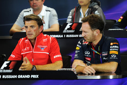 (L to R): Graeme Lowdon, Marussia F1 Team Chief Executive Officer and Christian Horner, Red Bull Racing Team Principal in the FIA Press Conference