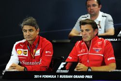 (L to R): Marco Mattiacci, Ferrari Team Principal and Graeme Lowdon, Marussia F1 Team Chief Executive Officer in the FIA Press Conference