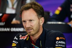 Jefe de equipo Christian Horner Red Bull Racing en la Conferencia de prensa FIA