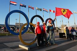 Ferrari fans with the Olympic rings