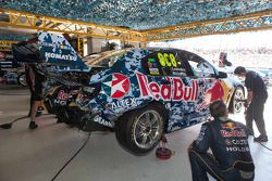 The damaged car of Craig Lowndes and Steve Richards