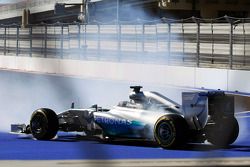 Lewis Hamilton, Mercedes AMG F1 W05 spins in the third practice session