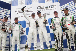 Race #1 Podium: Jean-Karl Vernay, Gilles Vannelet, Davide Rizzo, Anthony Liu, Richard Lyons, Frank Yu