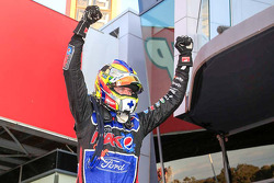 Race winner Chaz Mostert celebrates