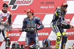 Podium: race winner Jorge Lorenzo, second place Marc Marquez, third place Valentino Rossi