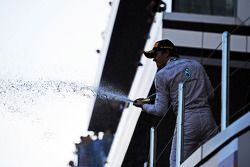 Nico Rosberg, Mercedes AMG F1 celebrates his second position on the podium