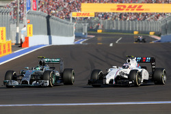 Nico Rosberg, Mercedes AMG F1 Team and Valtteri Bottas, Williams F1 Team