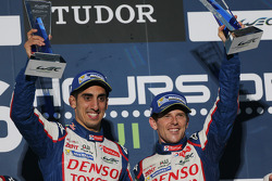 Race winners Anthony Davidson, Sebastien Buemi celebrate