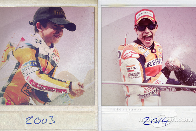 Marc Márquez en 2003 y 2014