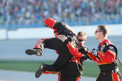 Brad Keselowski's crew celebrates the win