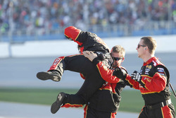 Brad Keselowski's crew celebrates the win