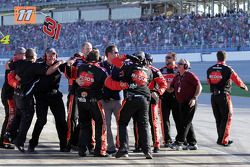 Brad Keselowski's crew celebrates the win