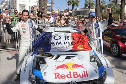 Winners and 2014 WRC champions Sébastien Ogier and Julien Ingrassia, Volkswagen Polo WRC, Volkswagen Motorsport