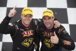Race winners Shane van Gisbergen and Jonathon Webb