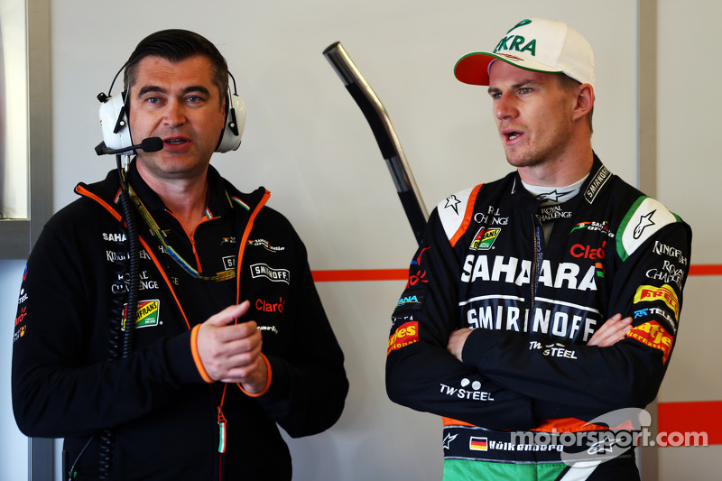 (I a D): Bradley Joyce,ingeniero de carrera de Sahara Force India F1  con Nico Hulkenberg, Sahara Fo