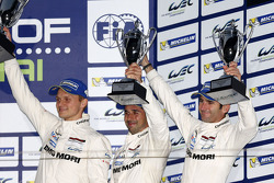 Podium: third place Marc Lieb, Neel Jani, Romain Dumas