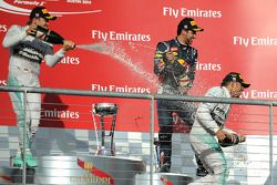 Podium: race winner Lewis Hamilton, second place Nico Rosberg, third place Daniel Ricciardo