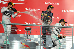 Podium: race winner Lewis Hamilton, second place Nico Rosberg, third place Daniel Ricciardo