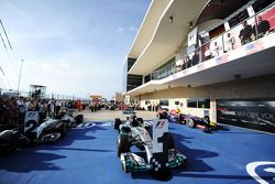 Mercedes AMG F1 W05 de Lewis Hamilton, Mercedes AMG F1 no parc ferme