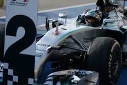 Second placed Nico Rosberg, Mercedes AMG F1 W05 in parc ferme