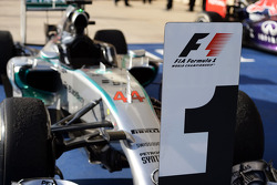 The Mercedes AMG F1 W05 of race winner Lewis Hamilton, Mercedes AMG F1 in parc ferme