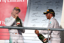 2nd place Nico Rosberg, Mercedes AMG F1 W05 and 1st place Lewis Hamilton, Mercedes AMG F1