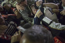 Post race brawl between the crews of Jeff Gordon and Brad Keselowski