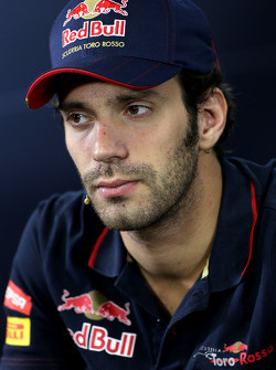 Jean-Eric Vergne, Scuderia Toro Rosso during the FIA press conference