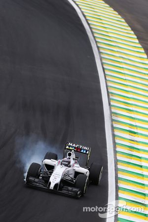 Valtteri Bottas, Williams FW36 locks up under braking