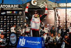 Race winner Brad Keselowski celebrates