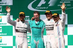 1st place Nico Rosberg, Mercedes AMG F1 W05, 2nd place Lewis Hamilton, Mercedes AMG F1 W05 and 3rd place Felipe Massa, Williams