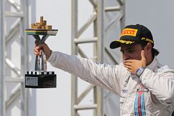 Felipe Massa, Williams celebrates his third position on the podium