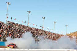 Race winner Kevin Harvick celebrates