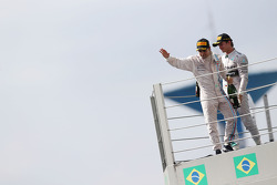 Felipe Massa, Williams celebrates his third position on the podium