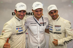 LMP1 pole winners Romain Dumas, Neel Jani, Marc Lieb