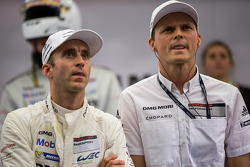 Timo Bernhard and Marc Lieb watch LMGTE qualifying