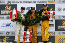 Podium, 2nd Lucas Auer, Kfzteile24 Mücke Motorsport Dallara F312 Mercedes-HWA, 1st Felix Rosenqvist, Kashbet.com by Mücke Motorsport Dallara F312 Mercedes-HWA, 3rd Tom Blomqvist, Jagonya Ayam with Carlin Dallara F312 Volkswagen-Spiess