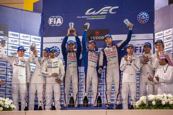 LMP1 Podium: 1st place Alexander Wurz, Stéphane Sarrazin, Mike Conway; 2nd place Romain Dumas, Neel Jani, Marc Lieb; 3rd place Timo Bernhard, Mark Webber, Brendon Hartley