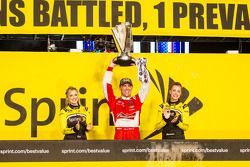 Race winner and 2014 NASCAR Sprint Cup series champion Kevin Harvick, Stewart-Haas Racing Chevrolet celebrates