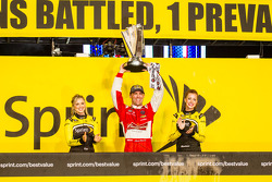 Race winner and 2014 NASCAR Sprint Cup series champion Kevin Harvick, Stewart-Haas Racing Chevrolet celebrates