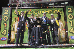 Champions Erica Enders-Stevens, Andrew Hines, Tony Schumacher, Matt Hagan