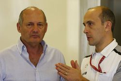 (L to R): Ron Dennis, McLaren Executive Chairman with Phil Prew, McLaren Race Engineer