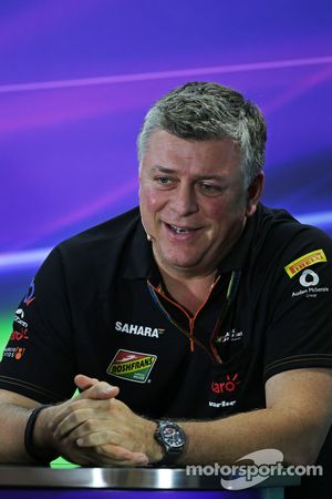 Otmar Szafnauer, Sahara Force India F1 Chief Operating Officer in the FIA Press Conference