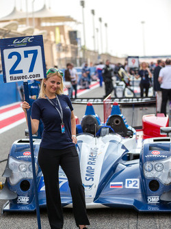 Grid girl with the #27 SMP Racing Oreca 03R - Nissan: Sergey Zlobin, Nicolas Minassian, Maurizio Mediani