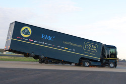 Stunt truck driver Mike Ryan jumps over stunt driver Martin Ivanov in record distance