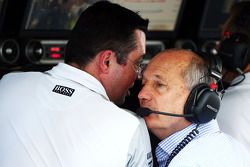 (L to R): Eric Boullier, McLaren Racing Director with Ron Dennis, McLaren Executive Chairman