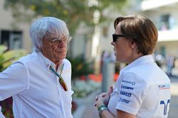 (L to R): Bernie Ecclestone, with Claire Williams, Williams Deputy Team Principal