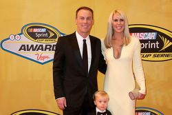 NASCAR Spring Cup Series Champion Kevin Harvick arrives on the red carpet with his wife DeLana